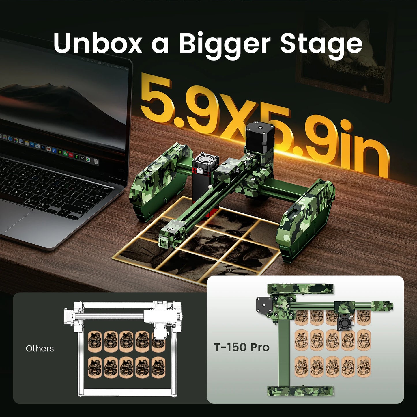 Algo Laser T150PRO 6W Portable Laser Engraving Machine 8000mm/s High Precision Multi-Function Metal Glass Wood Gift DIY Tool Kit