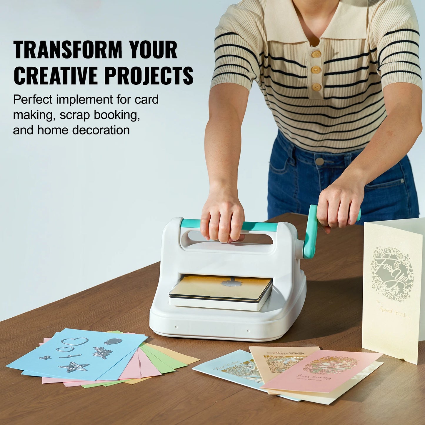 SucceBuy 6/9in Manual Die Cutting Embossing Machine Mini Opening Scrapbooking Handmake Tools for DIY Art Craft Card Decorations