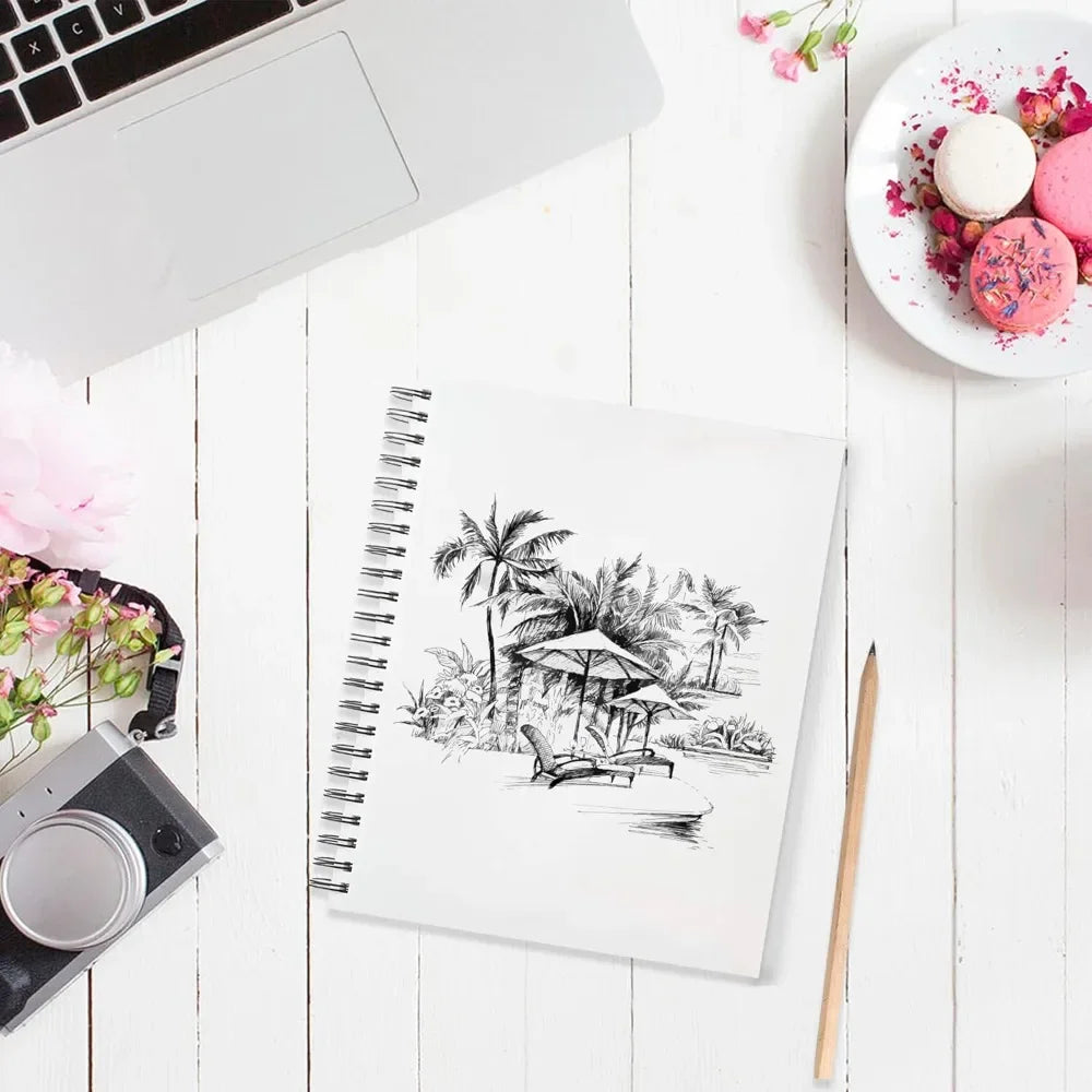 Sketchbook Hardcover – 200GSMVery Thick Paper – Spiral SketchbookSpiral Sketchbook for Painting and Mixed Media – Sketchbook, Art Book