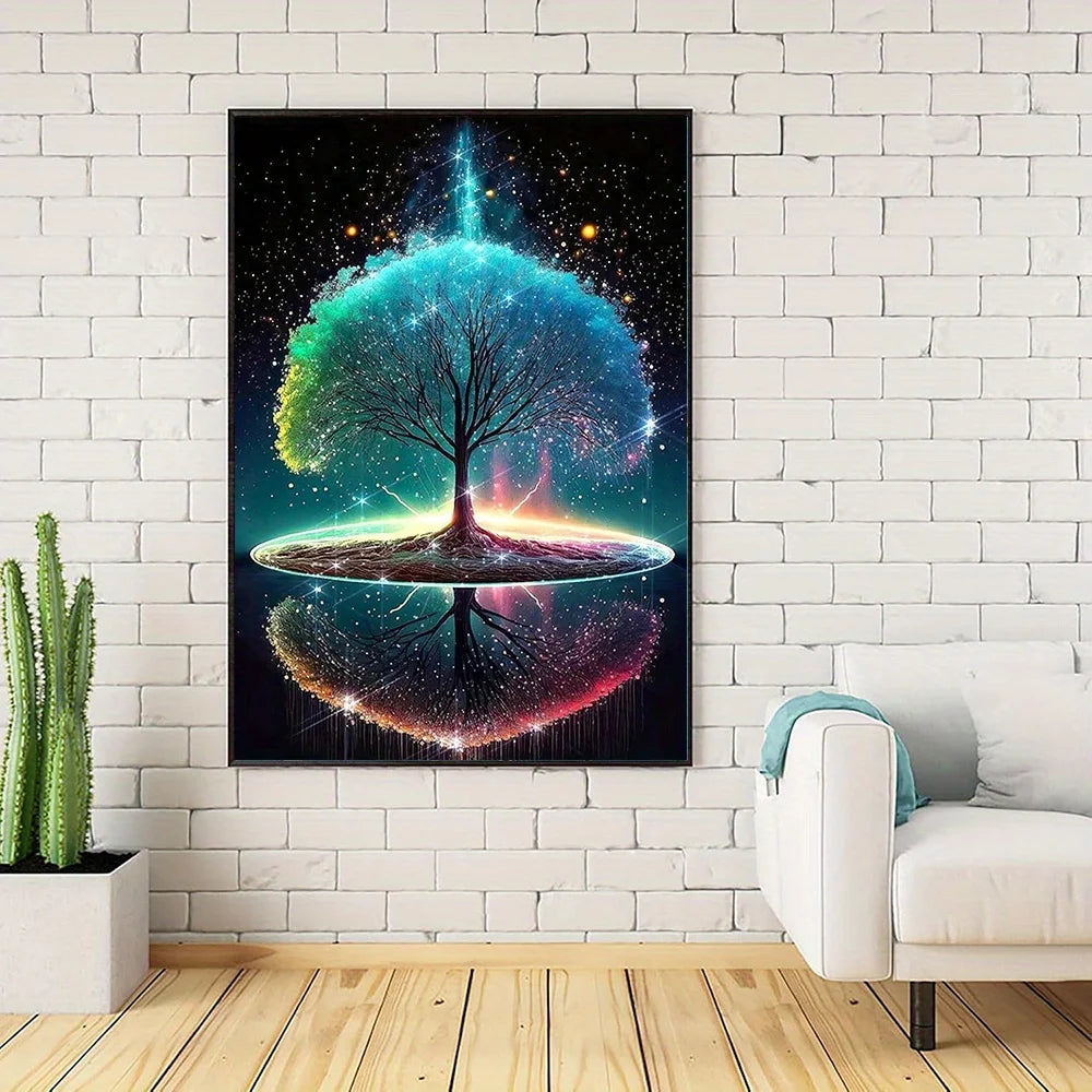 5D Diy Diamond Painting Fantasy Moon Tree Landscape Full Drill Rhinestones Mosaic Embroidery Handmade Products Home Decor Gift