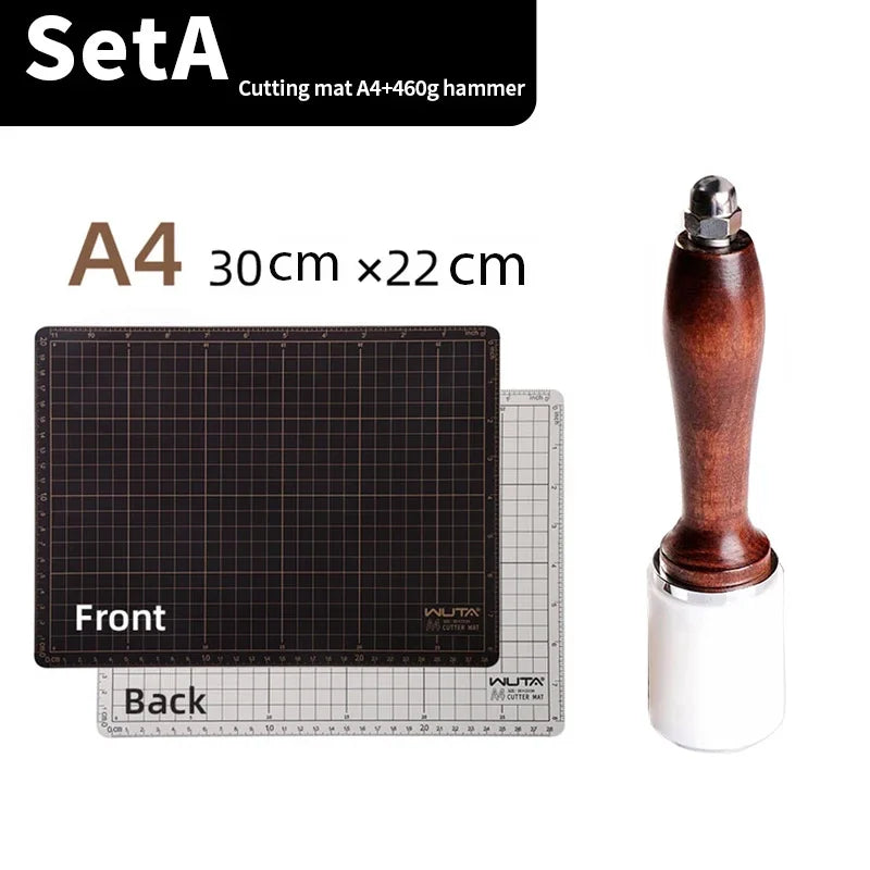 WUTA New Fabric Cutting Mat, Leather Cutting Board A1 A2 A3 A4 A5 Professional Self Healing Quality Double-Sided  Craft Tool Set