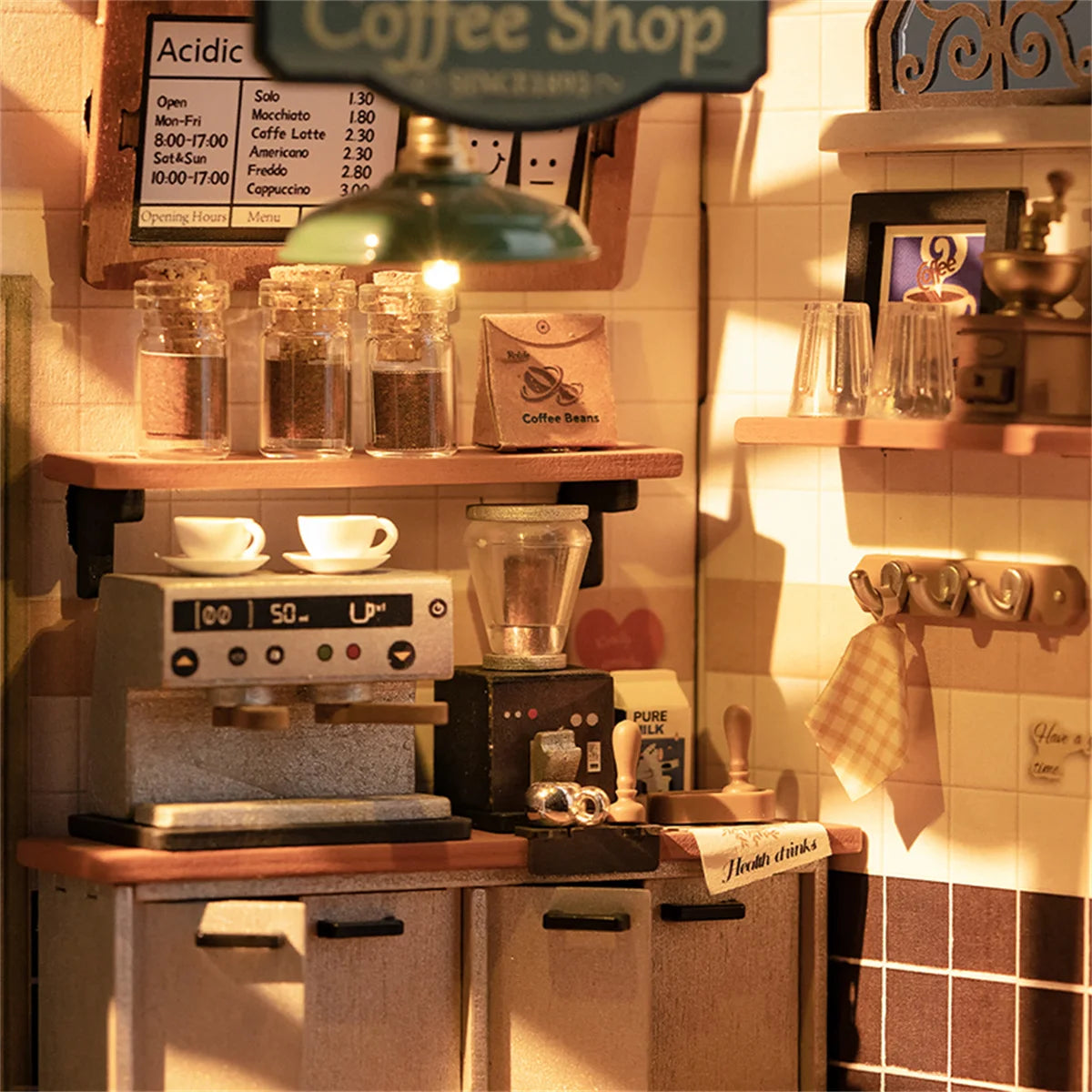Rolife DIY Mini Dollhouse No 17 Cafe Model Kits DIY Coffee Shop Dollhouse Kids Miniature Fantasy Doll House Wooden Kit Toy