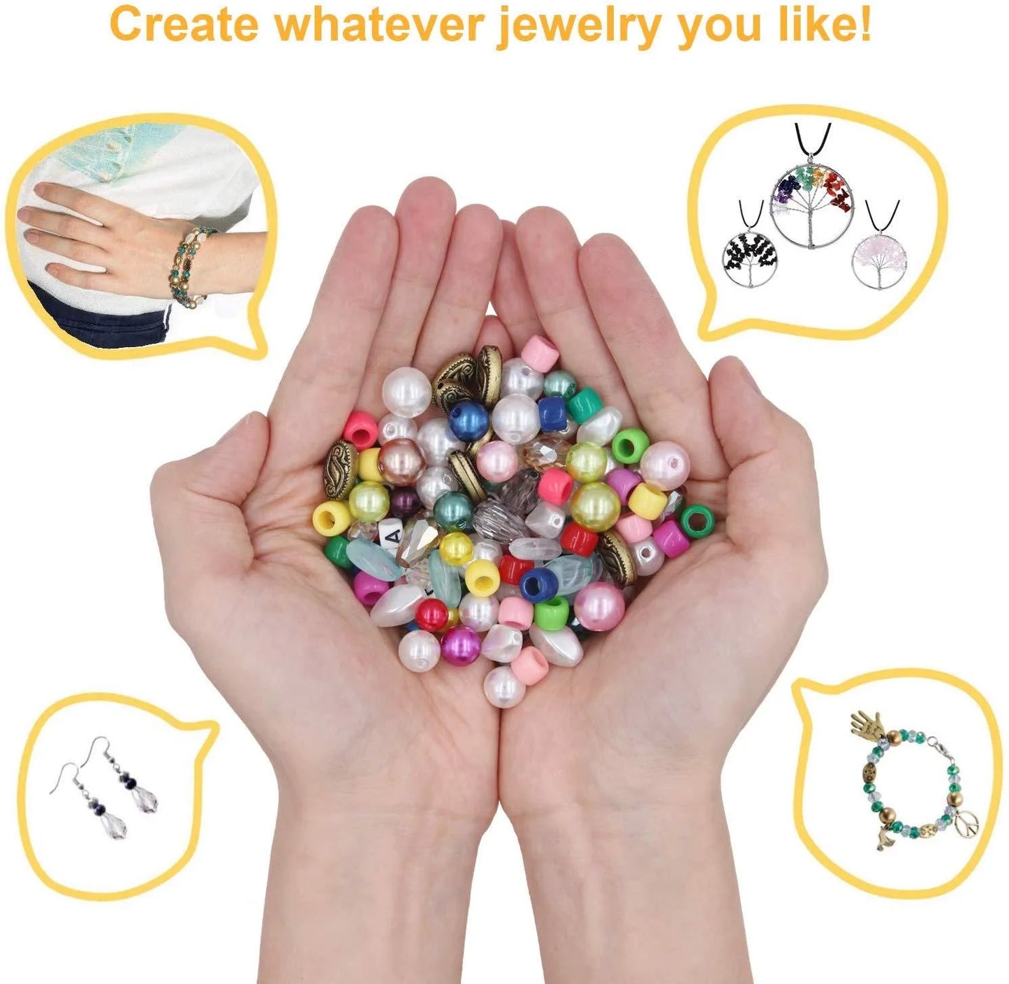 1171pcs Ultimate DIY Jewelry Making Kit - Beads, Jewelry Charms, Findings, Spacer Beads, Wire, Cord, Pliers,
