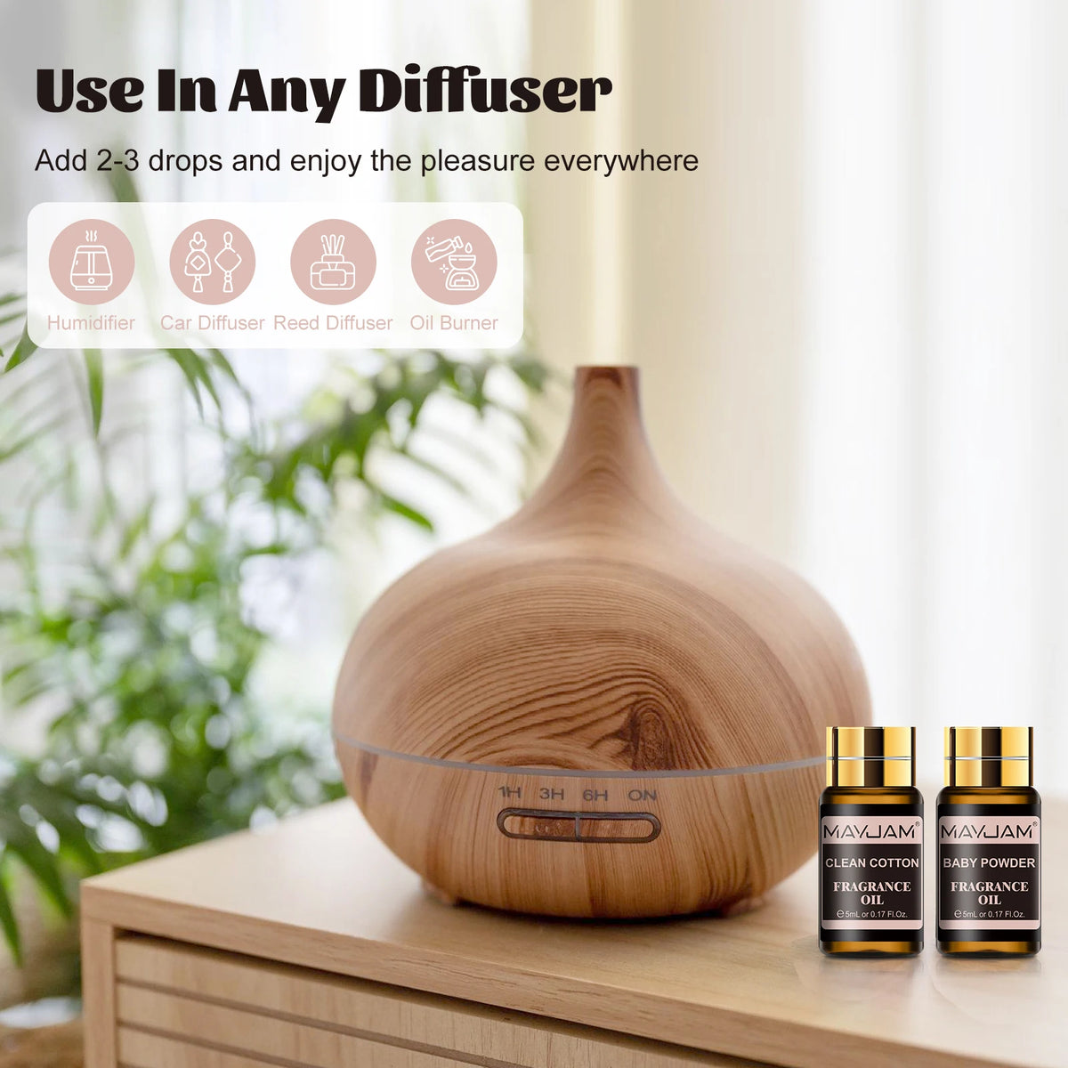 MAYJAM Fragrance Oils Kit 20pcs/set Coconut & Vanilla White Musk Watermelon Strawberry Oil for Humidifier Diffuser Candle Making