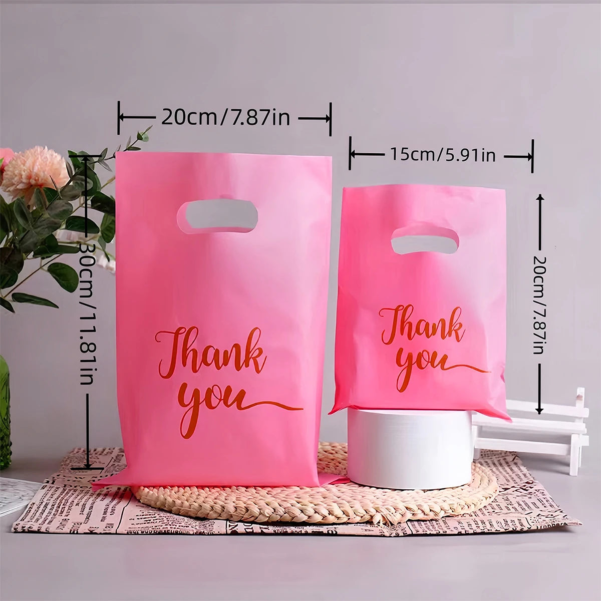 100pcs gift bags, thanks, thanksgiving, Christmas, weddings, birthdays, small business supplies, clothing bags, business gifts
