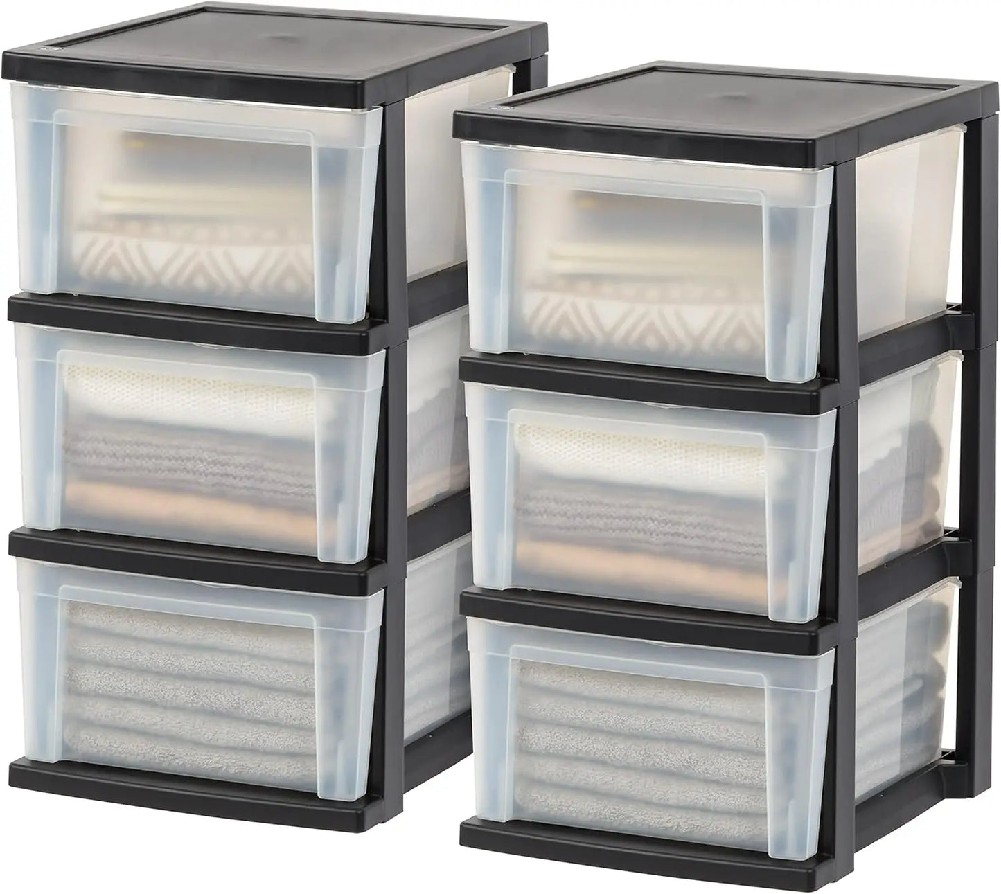 Plastic Drawer Storage Organizer, 3-Drawers, 2-Pack, for Classroom Art Craft Supplies,