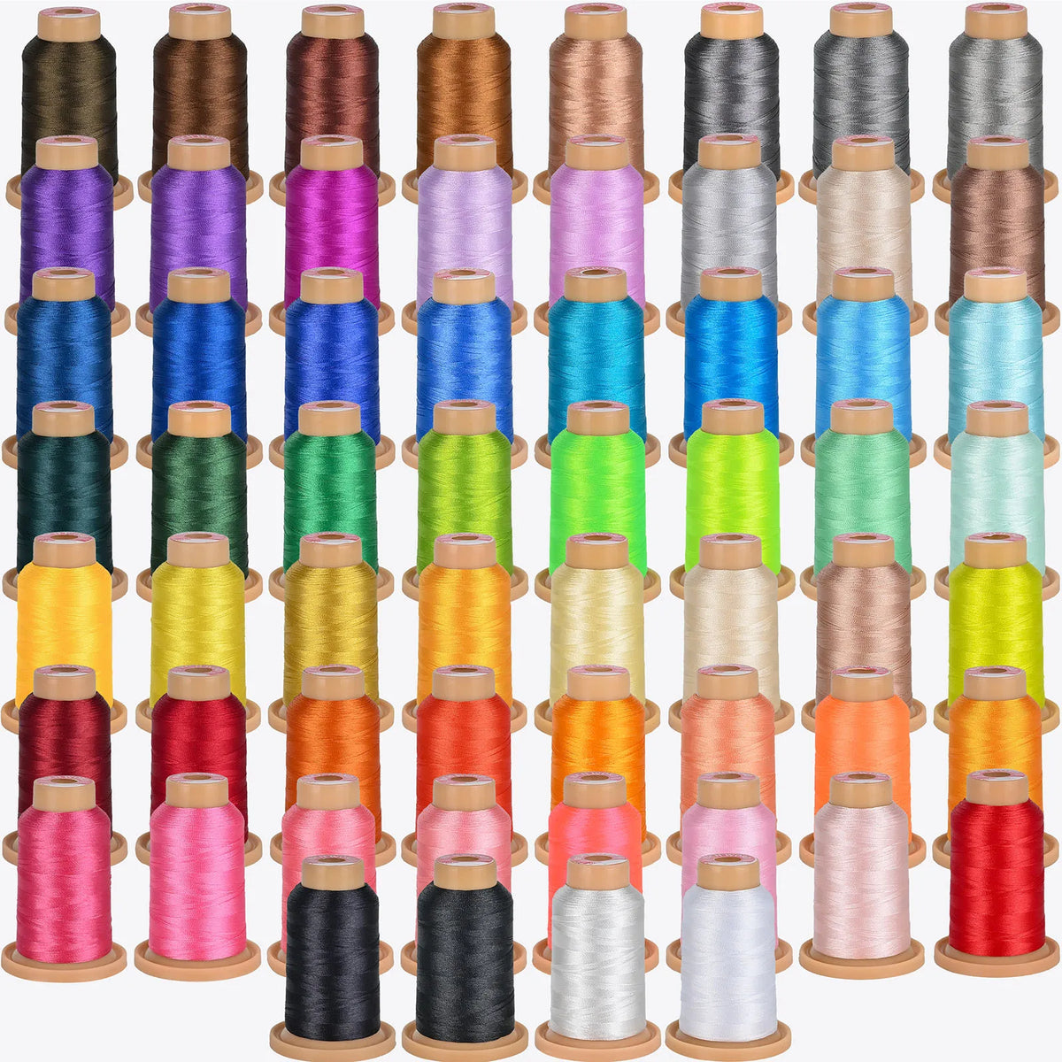 RICHWORD 60Pcs Colors Embroidery Threads 800M (875Y) Polyester Thread Kit Each Spool for Embroidery Machines & Sewing Machines