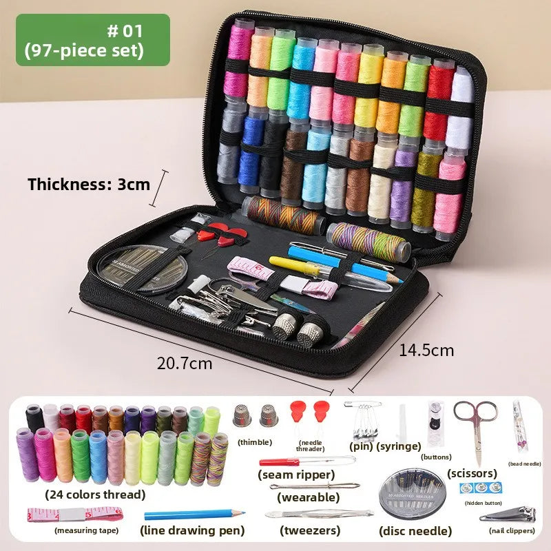 Professional Complete Sewing Kit Set with Threads Needles Scissors Tape Measure for DIY Handcraft Beginner Home Repair