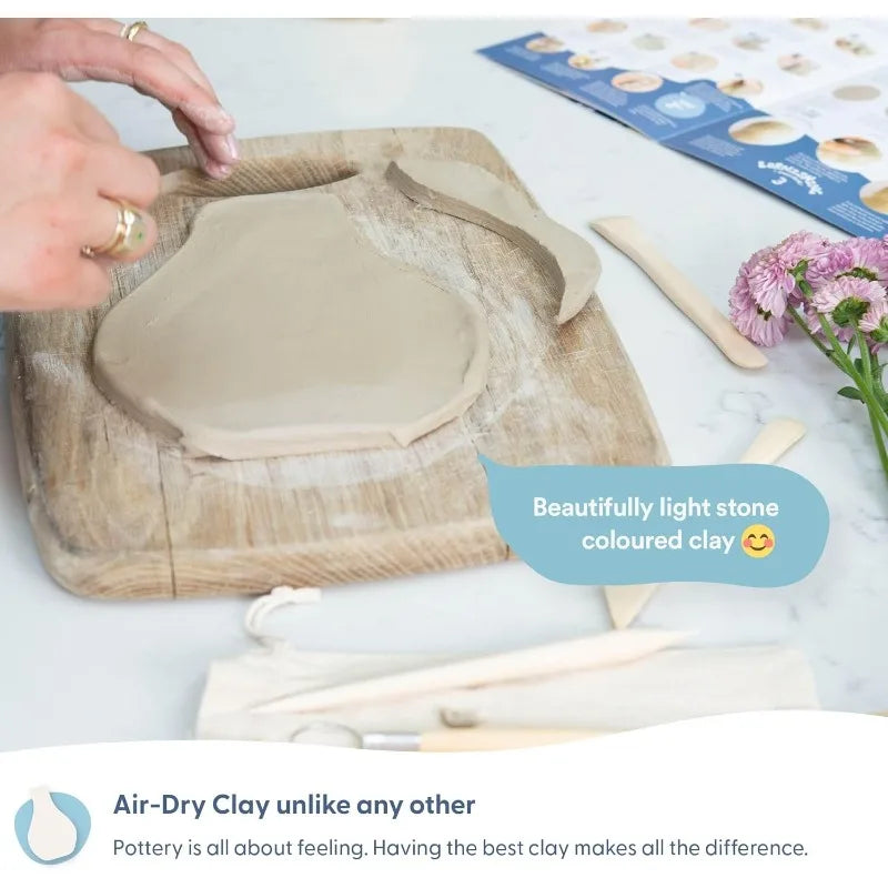 Sculpd - The Original Pottery Starter Kit - Complete Air Dry Clay + Painting Beginner Set for 2 Adults: Includes Sculpting Tools