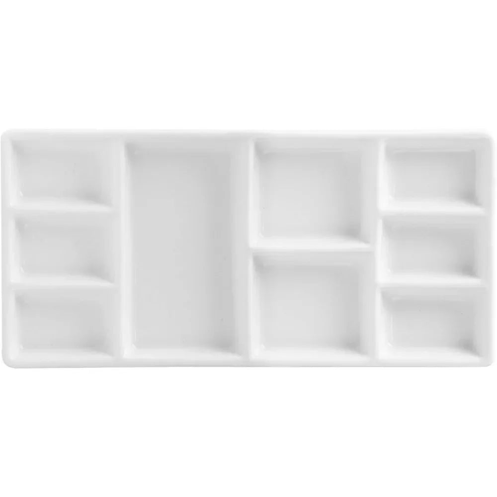 12 well round porcelain watercolor palette gouache acrylic oil painting, 7 inches