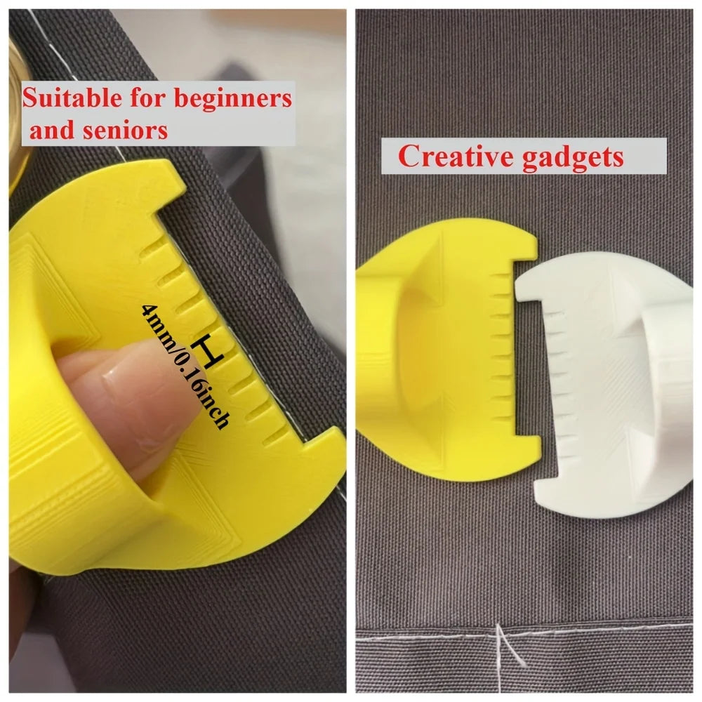 Easy-Grip 3D Printed Sewing Tool for Beginners & Seniors - 4mm Spacing Plastic Hand Sewing Aid, Prevents Skipping Stitches