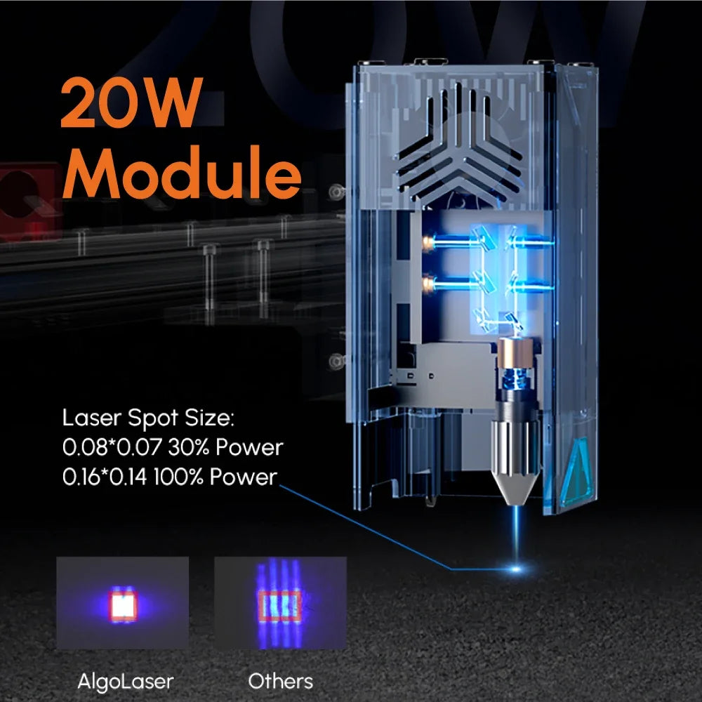 AlgoLaser Alpha 22W Laser Engraver Cutter Smart Air Pump APP Control CNC Dual-core CPU Versatile Innovative Business DIY Tools