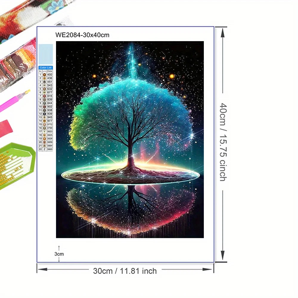 5D Diy Diamond Painting Fantasy Moon Tree Landscape Full Drill Rhinestones Mosaic Embroidery Handmade Products Home Decor Gift