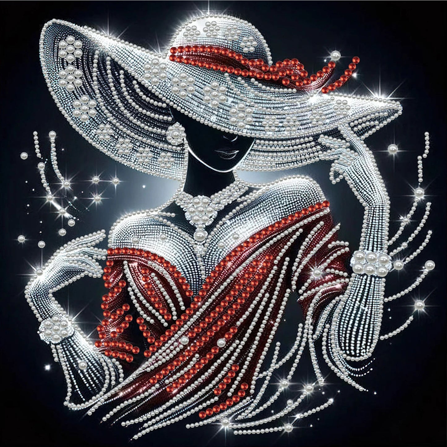 Elegant Lady Full 5D DIY Pearl Diamond Art Kits for Adults/Beginners Gift Idea Home Decor Gem Art Diamond Painting Kits 30*30cm