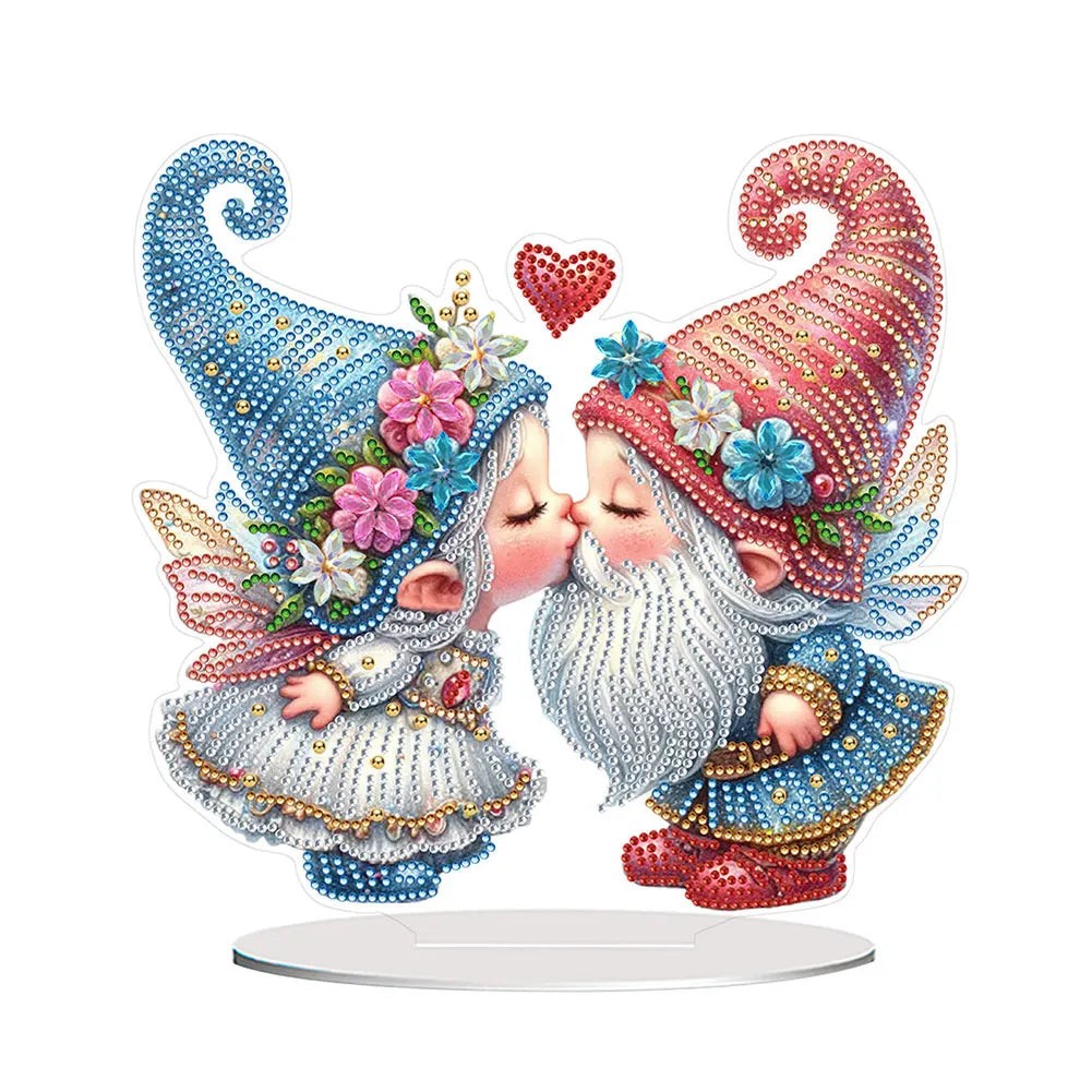 5D DIY Romantic Valentines Day Diamond Tabletop Decor Cat Rose Dog Rose Small Flower Bed Rose Hot Air Balloon Tabletop Decor