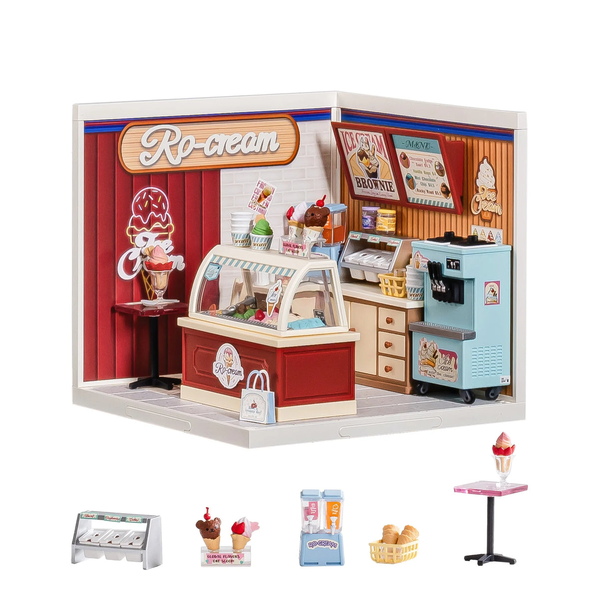 Rolife DIY Miniature House Kit Super Creator Series Mini Dollhouse 3D Puzzle Model Building Kit with LED Light for Home Decor Birthday Gift for Girls Adults