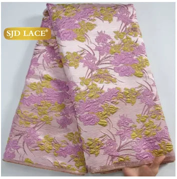 SJD LACE African Brocade Lace Fabrics 2026 High Quality Tulle Damask Nigerian Jacquard French Lace For Sewing Women Dresses 2485