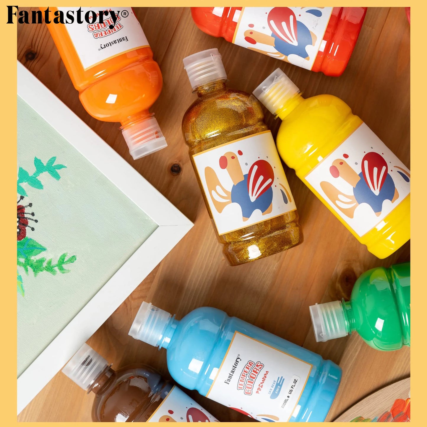 250ml 12 Colors Washable Tempera Paint, Poster Paint Sponge Painting, Non-Toxic Paint Finger Paints Hand Paints Holiday Gifts